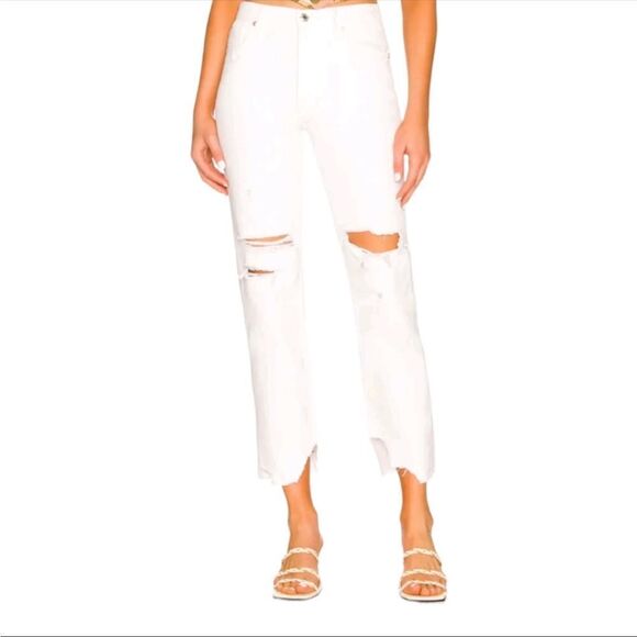 FREE PEOPLE | WE THE FREE White Baggy Distressed Boyfriend Jeans Women’s Size 25 - Picture 1 of 14